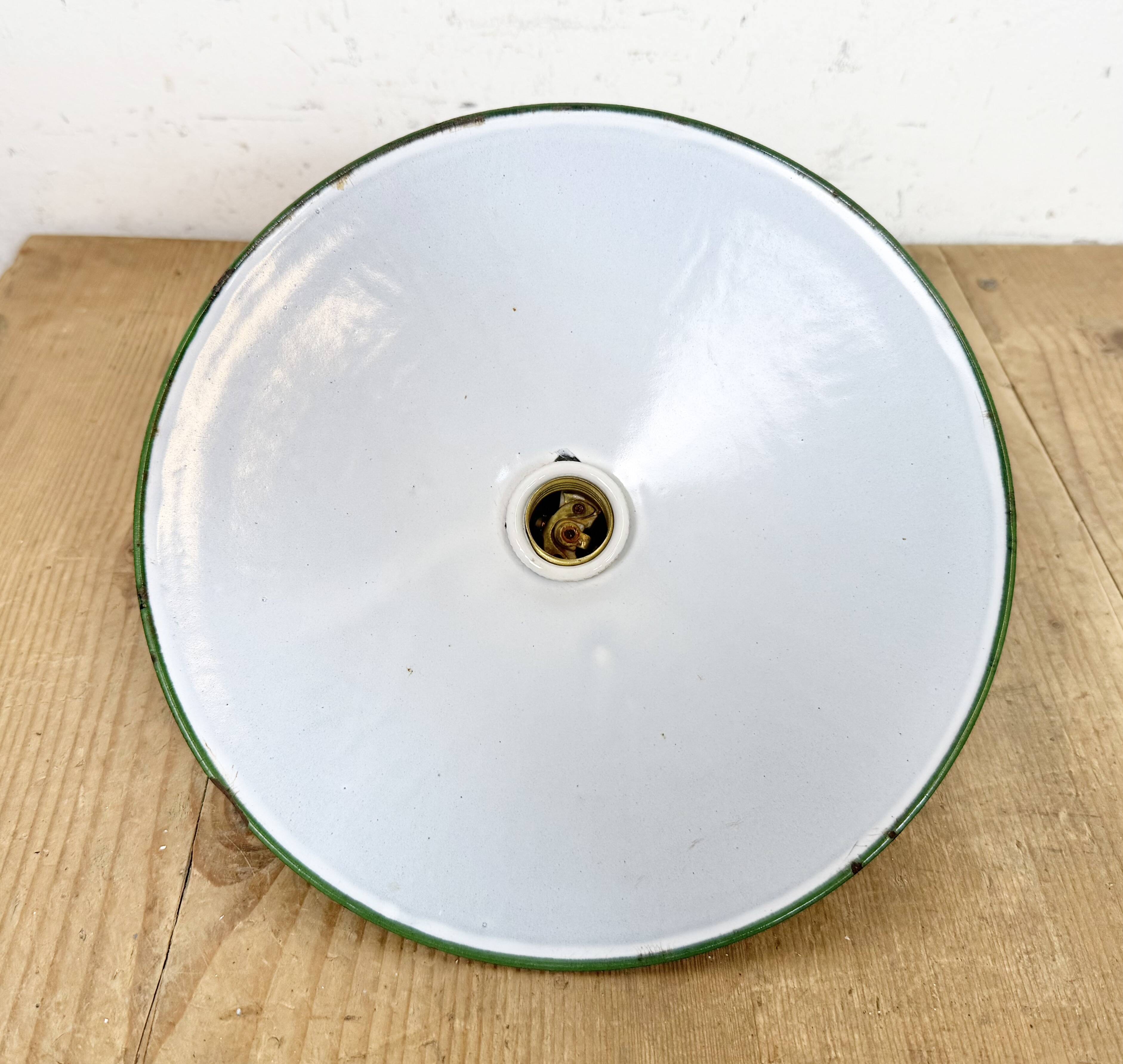 Industrial Green Enamel Light, 1930s