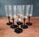 6 flûtes à pied opaline noire vintage