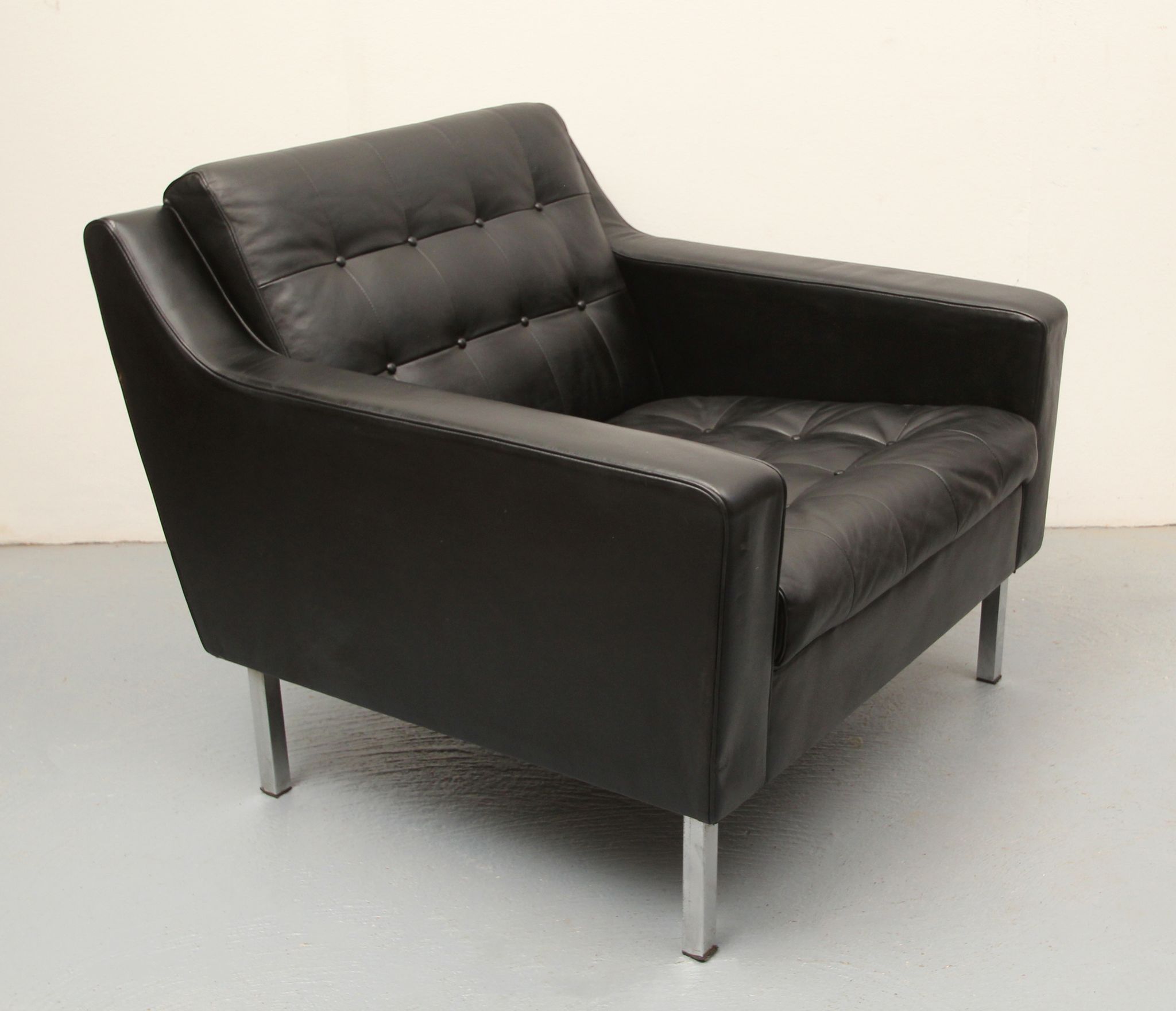 1960s leather chair black