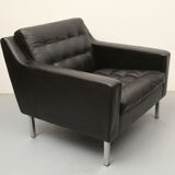 Fauteuil en cuir des années 1960 noir