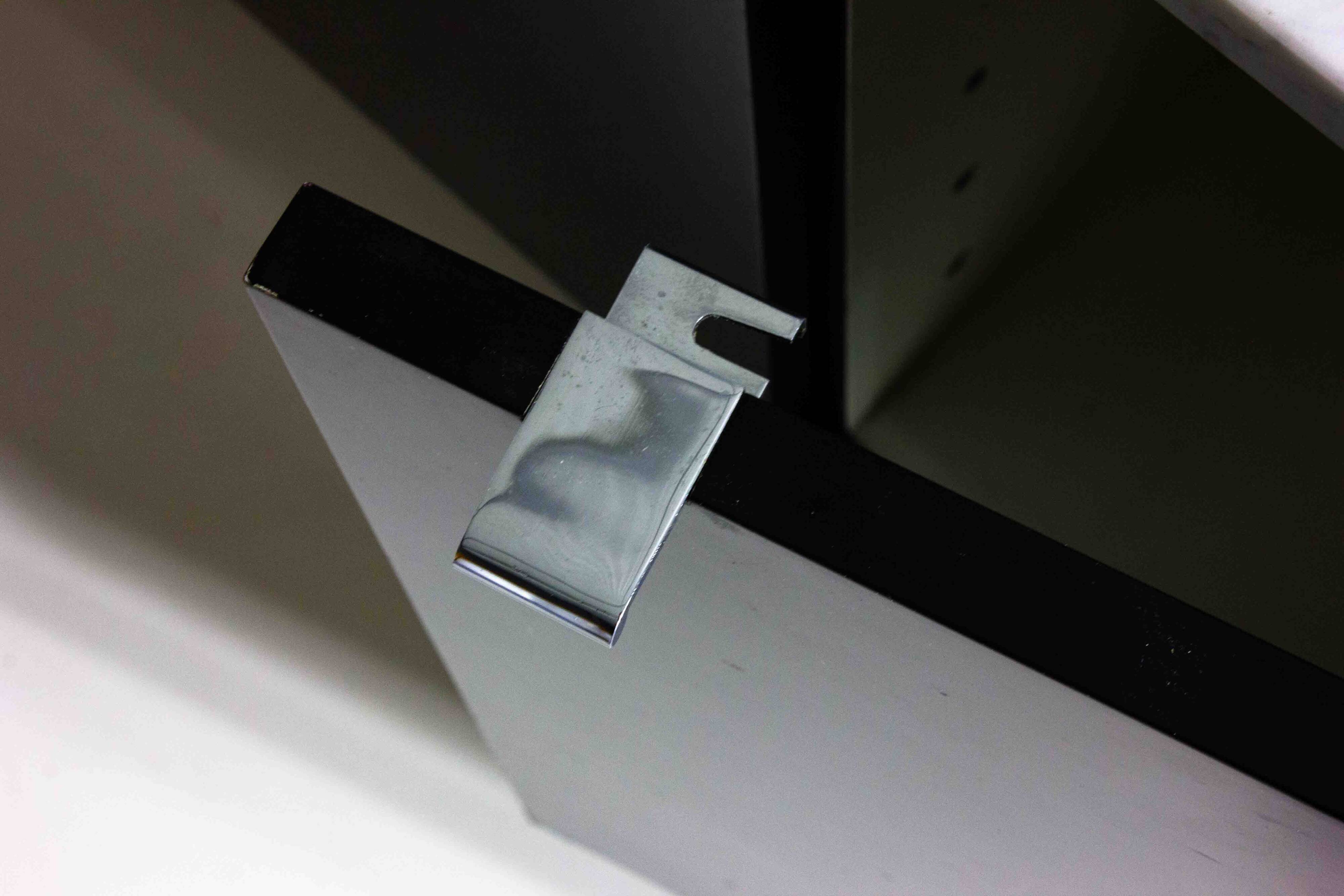 Black Executive Florence Knoll sideboard with metal handles, 1970s