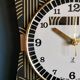 Vintage clock silent rectangular wall clock "jaz black gold"