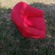 ARMCHAIR AND FOOTREST VINTAGE YEAR 1970 MOUMOUTE COLOR RED