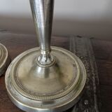Pair of large silver bronze candle holders from the Directoire period