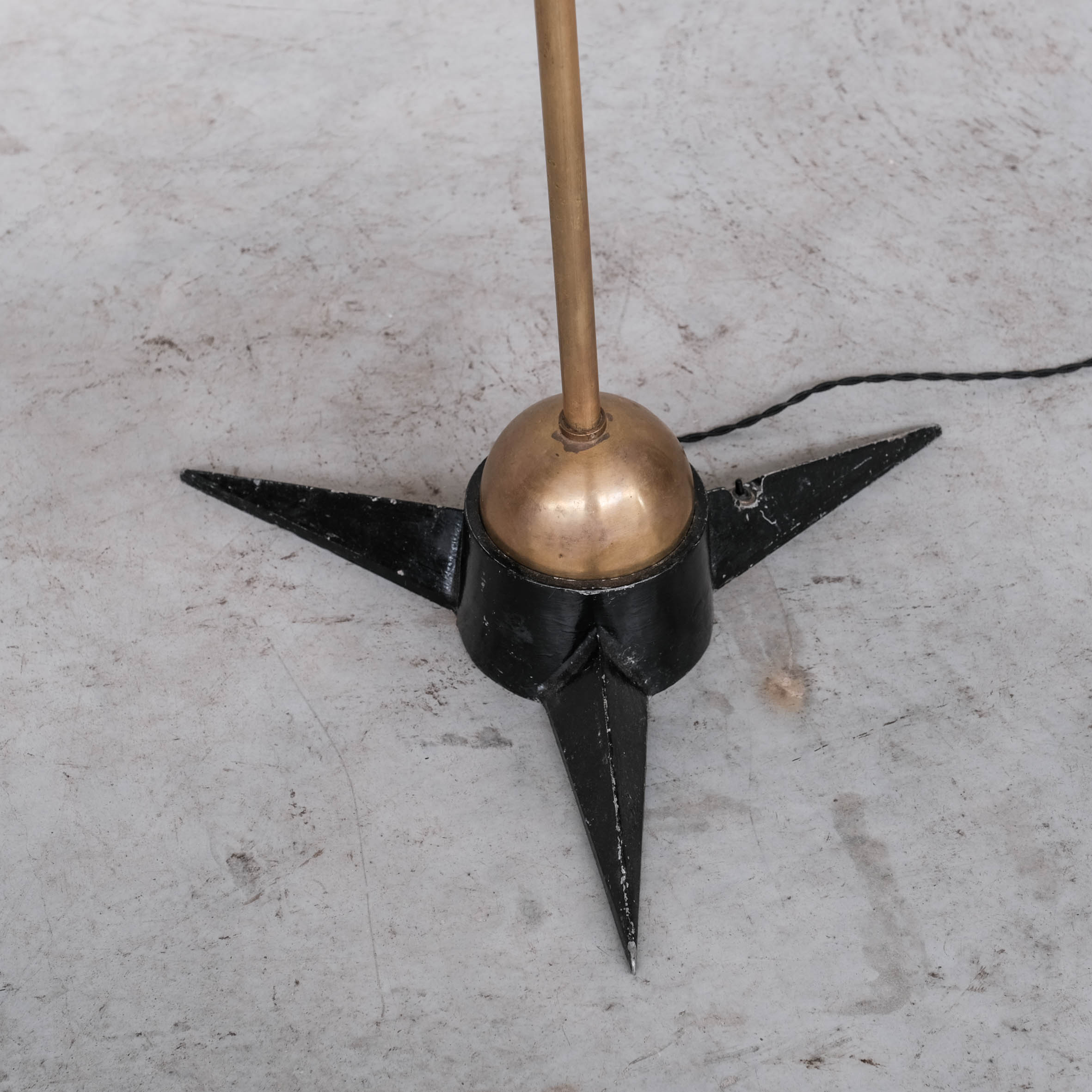 Robert Mathieu French Brass Adjustable Mid-Century Floor Lamp