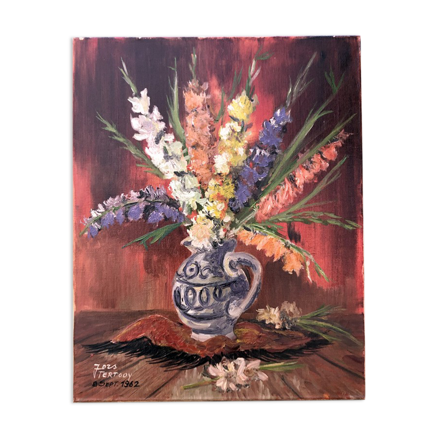 old painting "The gladioli"