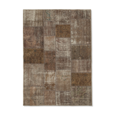 Tapis oriental vintage noué à la main 171 cm x 241 cm marron patchwork
