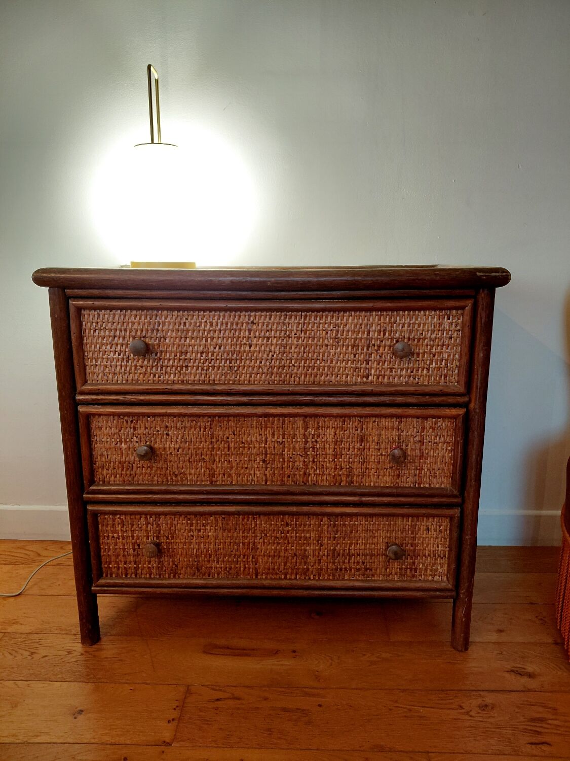 Rattan chest of drawers