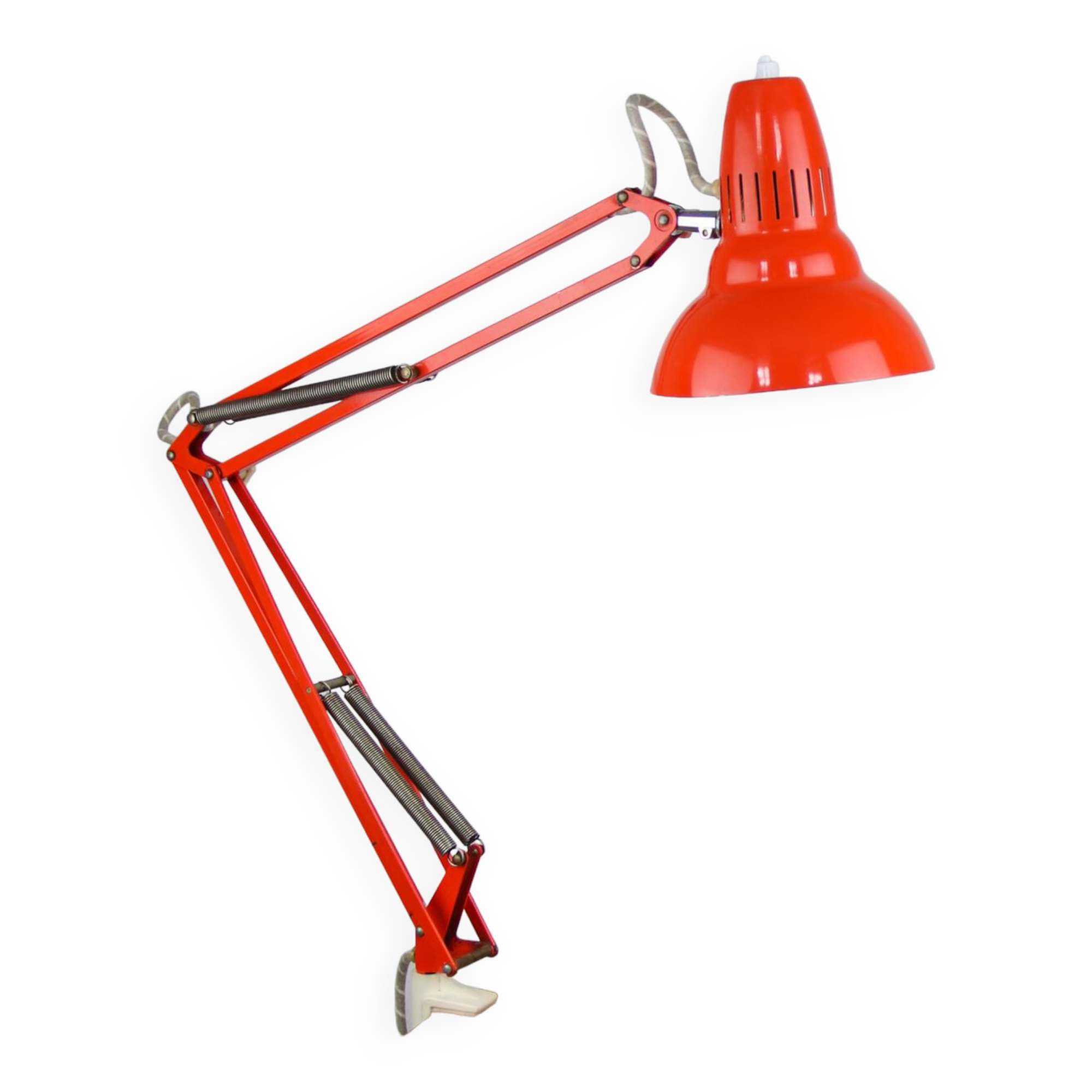 Orange Adjustable Achitect Table Lamp by Luxo, 1970s