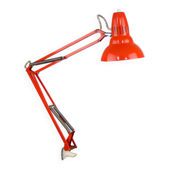 Lampe orange réglable par luxo, 1970s