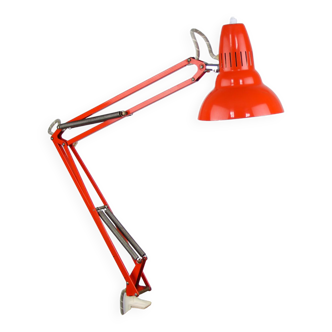 Orange Adjustable Achitect Table Lamp by Luxo, 1970s