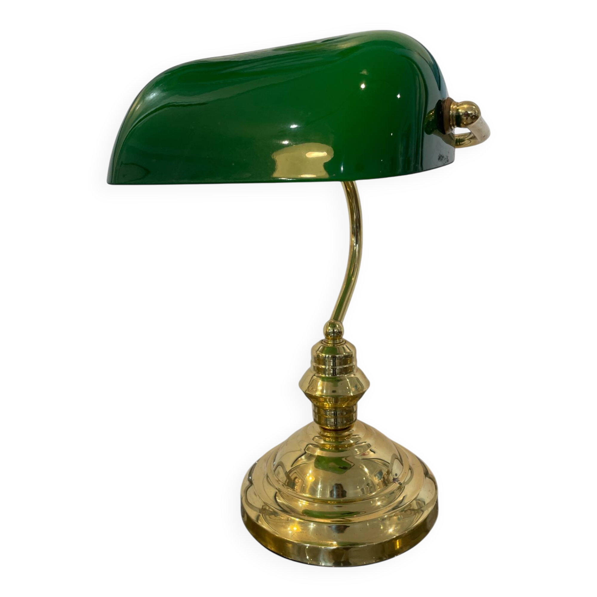 Notary and banker's lamp in green opaline
