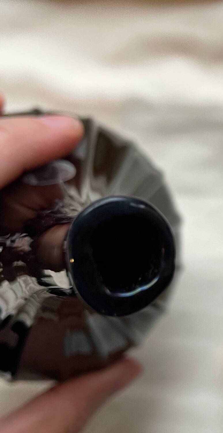 Salviati 2007 Glossy Black Signed Drop Vase 17 cm