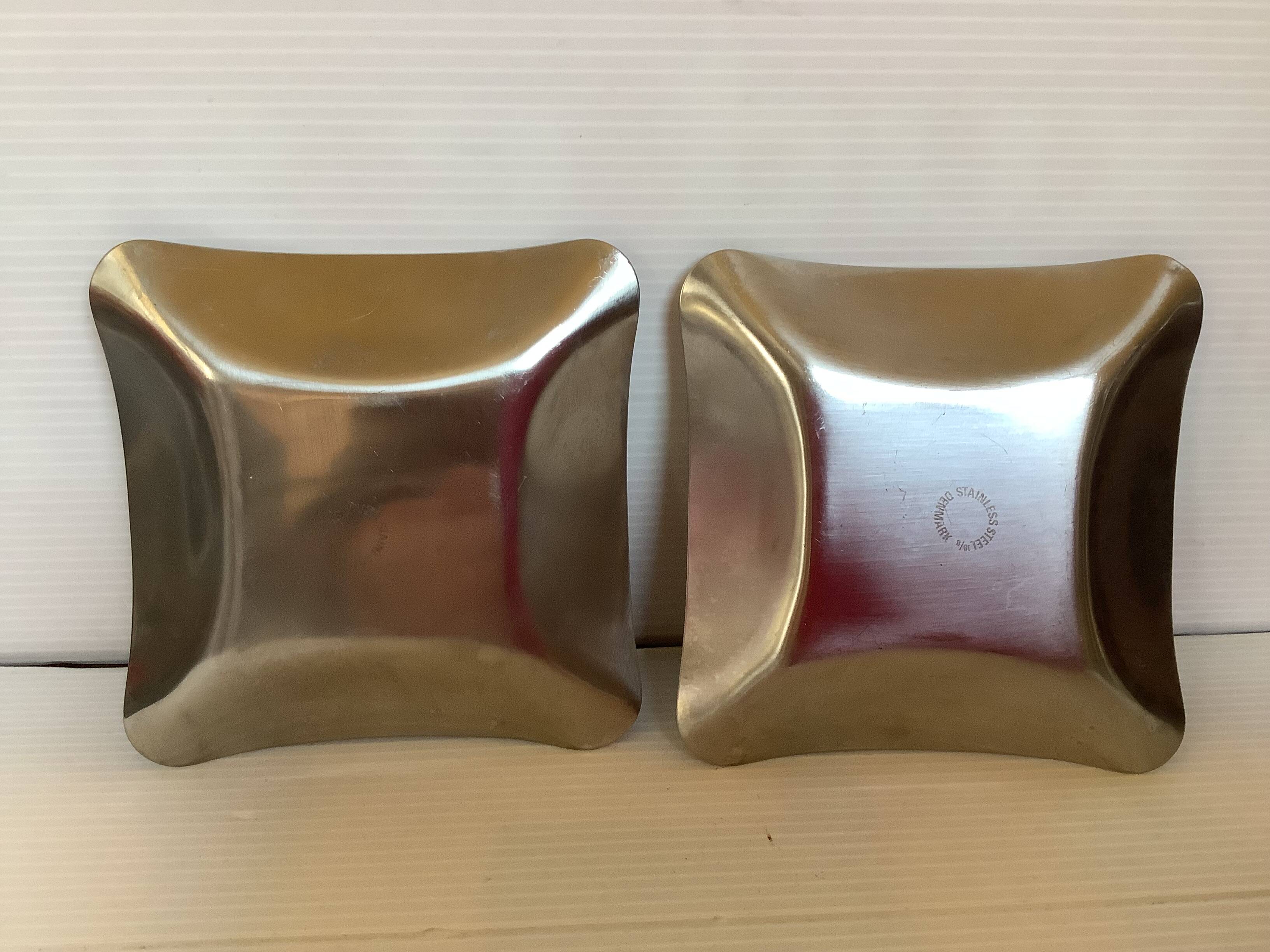 Pair of silver metal trays from Denmark.