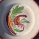 Old deep plate, rooster decoration, in Sarreguemines Digoin ceramic.