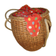 Vintage rattan basket for knitting and work