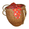 Vintage rattan basket for knitting and work