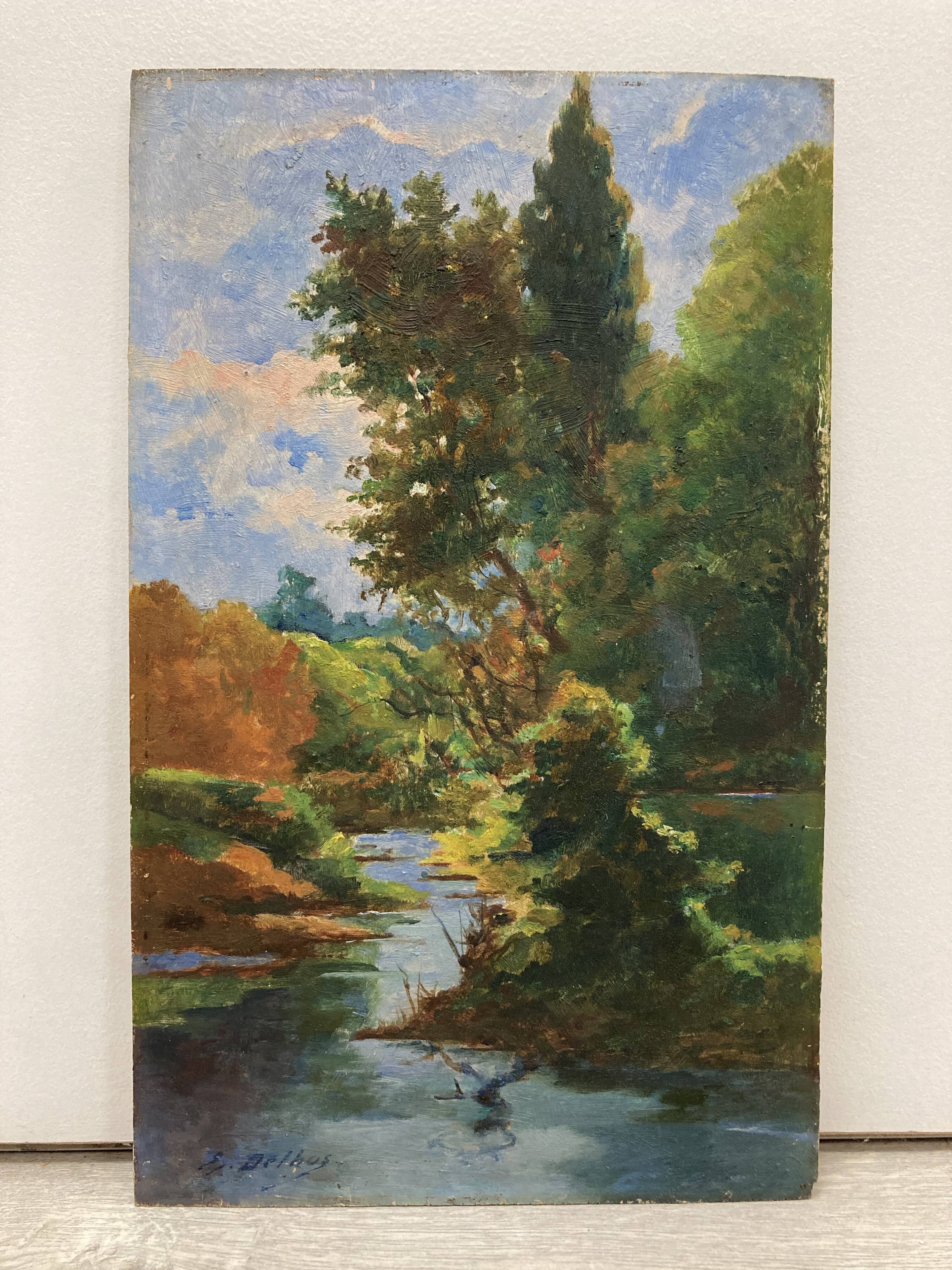 Huile sur bois vintage
