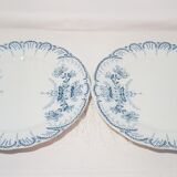 Lot n°6 of 4 flat plates in Earthenware of St Amand and Hamage model Regency, iron earth.