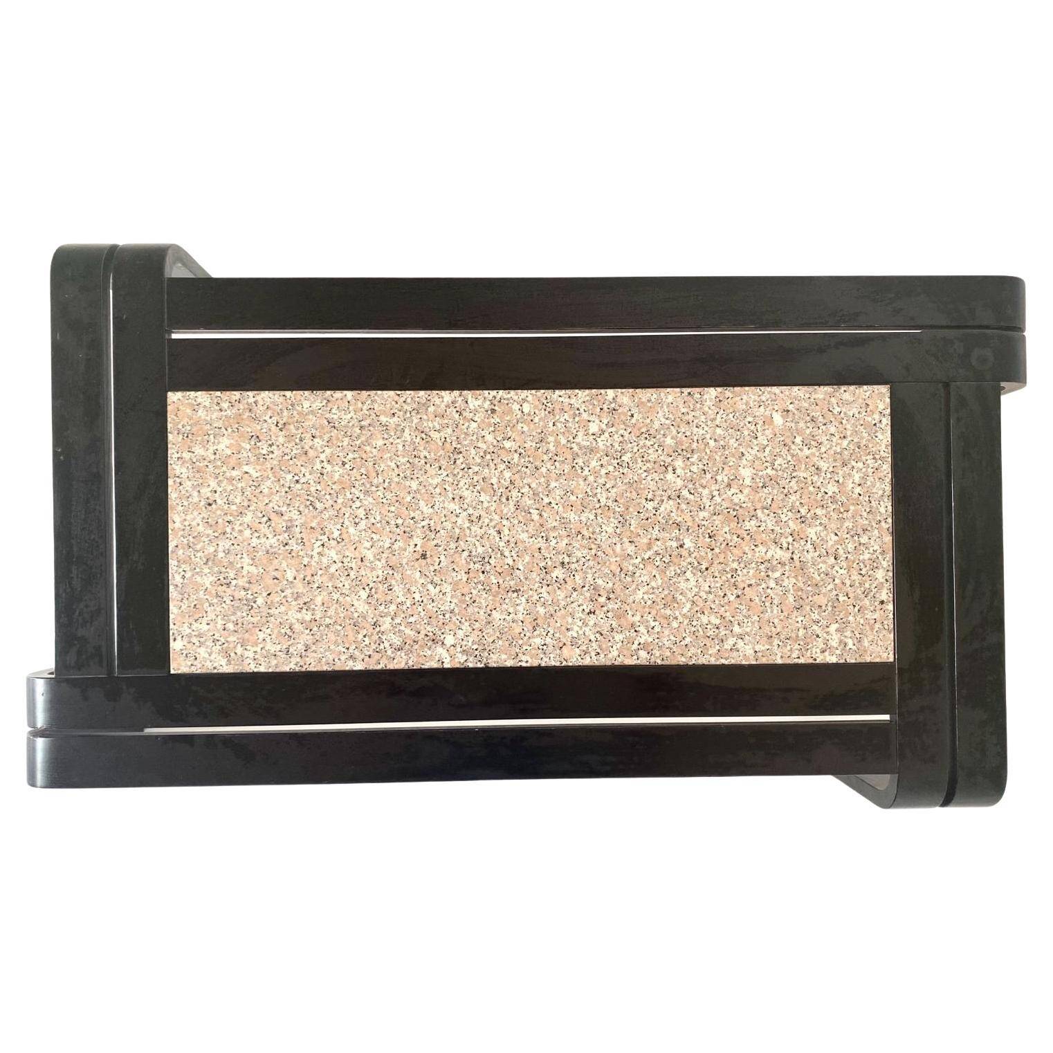 1980s vintage granite coffee table