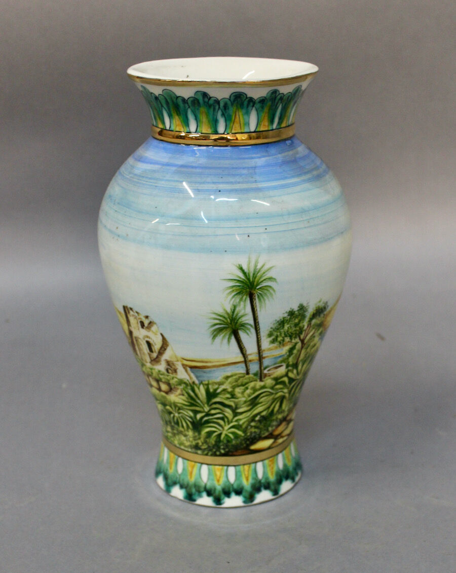 Oriental earthenware vase
