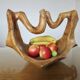 Very large olive wood fruit bowl, 1970, unique item.