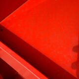 Prisunic 1970 metal trolley and box