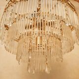 Glass and crystal waterfall chandelier