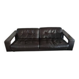 Leather lounge set – Steiner Paris – aluminium base – 1970s/1980s