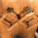 Colorful vintage wooden hanger