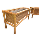 Two bamboo and cane planters 1970