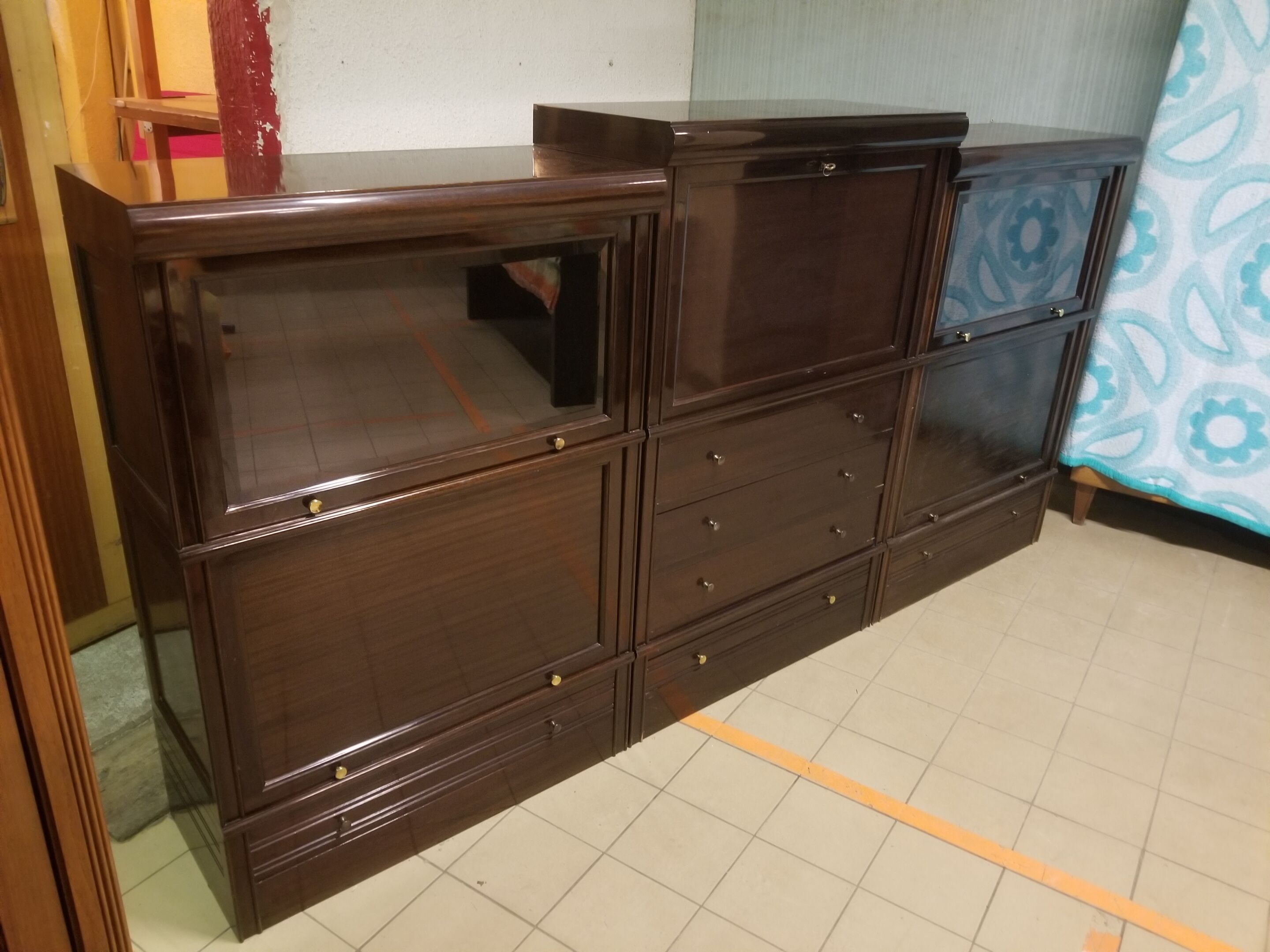 Modular vintage window secretary cabinet MD - 60s