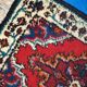Vintage persian carpet hamadan handmade 1.3' x 1.9' (40cm x 60cm) 1970s, 1c761