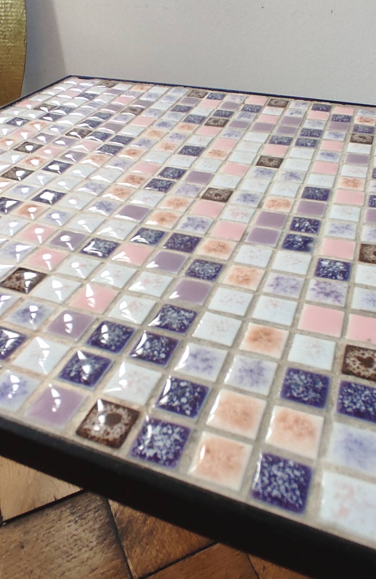 Bout de canapé vintage en mosaïque