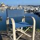 Folding canvas armchair by the sea La Baule 1960s