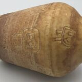 Vase vintage en céramique d’accolay, art brutaliste, signé hubert guy