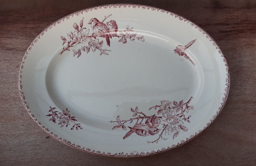 Oval dish Sarreguemines and Digoin service "Favorite"