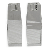 Duo de bougeoirs en cristal.