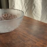 Vintage salad bowl with stylised rose pattern D23 H10