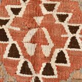 5x10 Pale Red & Brown Geometric Persian Kilim Rug, 170x310Cm
