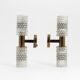 Rare pair of wall lights by Harald Notini model 11262 for Bohlmarks, 1950.