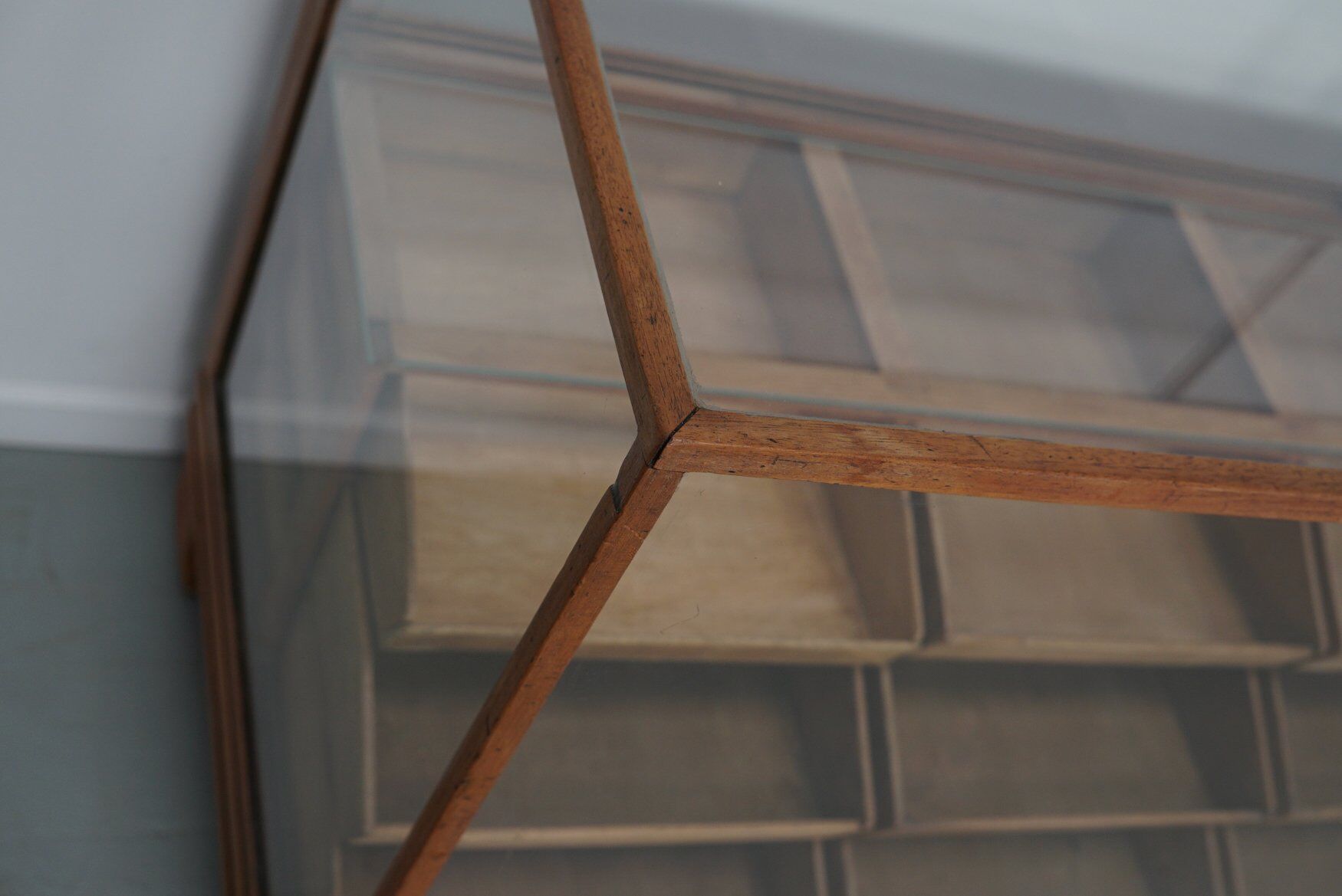 Antique British oak haberdashery cabinet, 1930s