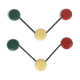 Pair of coatrack three 3 patères
