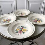 Set of 4 hollow plates Digoin Sarreguemines
