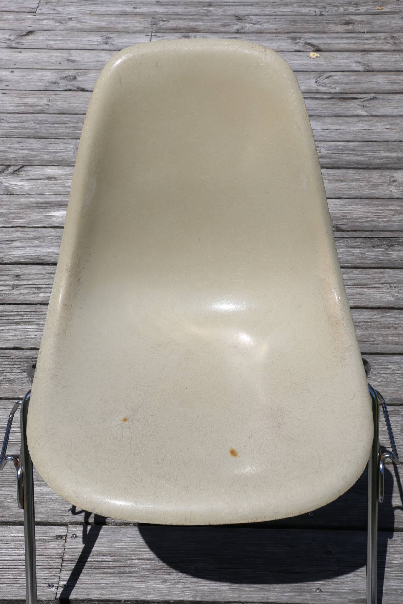 Eames cream shell chair Herman Miller