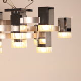 Ceiling light model 'Cubic' with 13 light units by Sciolari - Italy - 1970's