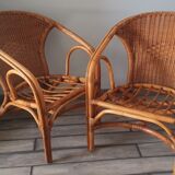 Rattan armchairs