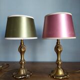 Pair of vintage bronze lamps