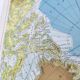 North Pole Arctic Ocean Greenland Iceland vintage map from 1950