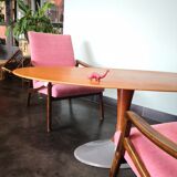 Czech vintage coffee table, wood and metal